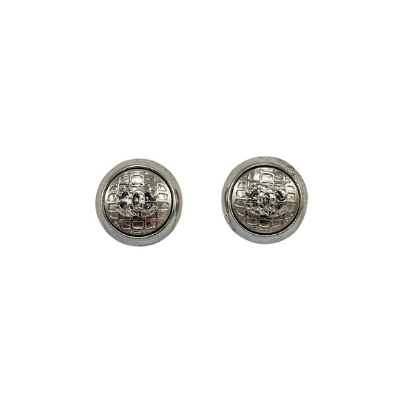 CHANEL Coco Mark Metal Silver Earrings for Women - Picture 1 of 7